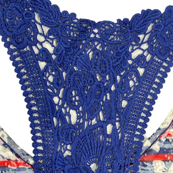 Bit & Bridle Burnout Tank Top Racerback Patriotic Red White & Blue Small - Picture 6 of 13